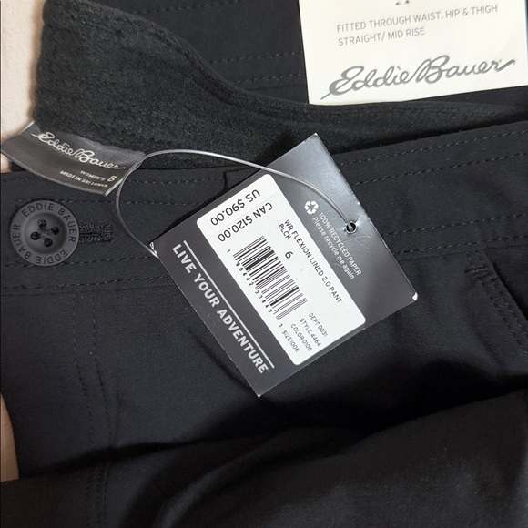 NWT Eddie Bauer size 6 Flexion Lined 2.0 Pants Snowboarding, skiing, hiking - Picture 3 of 6